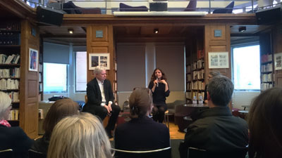 Maylis de Kerangal and Jonathan Coe presented their books to the audience
